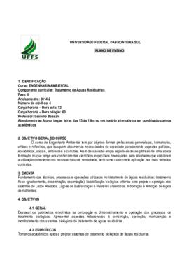 Tratamento de Águas Residuárias