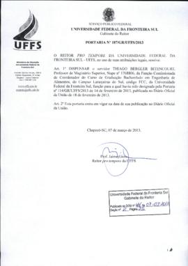Portaria 187-GR-2013