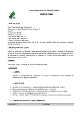 Espaços Urbanos - Optativa II
