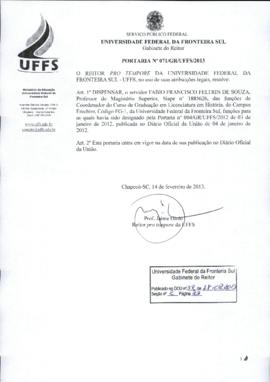Portaria 071-GR-2013