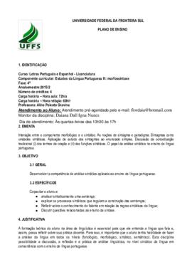 Estudos da Língua Portuguesa III