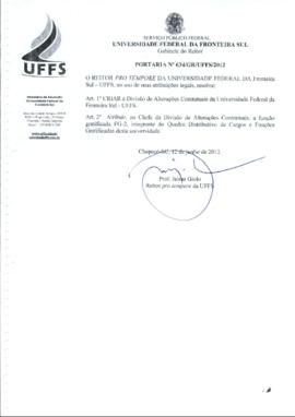 Portaria 634-GR-2012