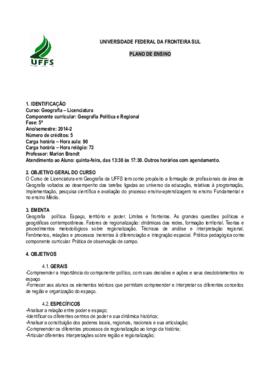 Geografia Política e Regional
