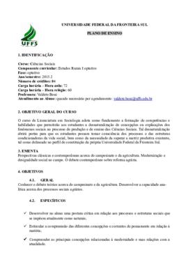 Estudos Rurais I