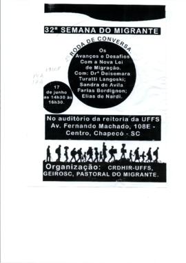 Convite Roda de Conversa: Os avanços e desafios com a nova lei de migração