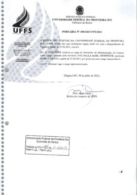 Portaria 496-GR-2011