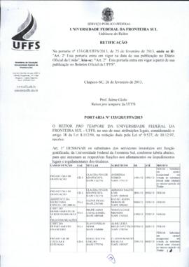 Portaria 133-GR-2013 Retificação