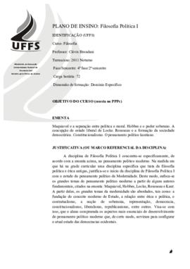 Filosofia Política I