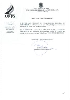 Portaria 091-GR-2012