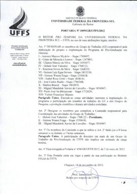 Portaria 1099-GR-2012