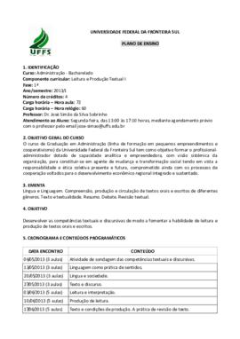 Leitura e Produção Textual I