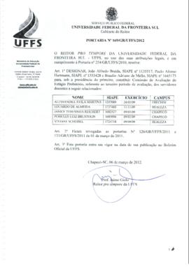 Portaria 169-GR-2012