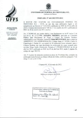 Portaria 441-GR-2012