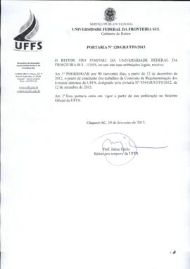 Portaria 128-GR-2013
