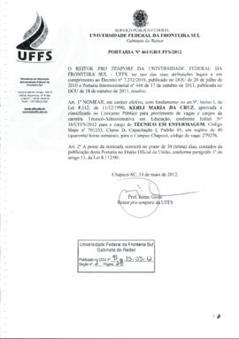 Portaria 461-GR-2012