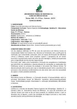 Tópicos Especiais de Antropologia IV