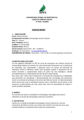 Antropologia Social e Cultural