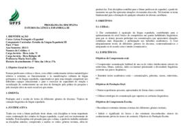 Estudos da Língua Espanhola III