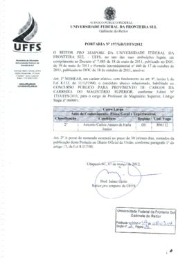 Portaria 197-GR-2012