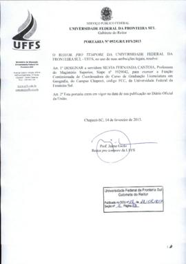 Portaria 092-GR-2013