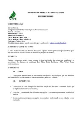 Introdução ao Pensamento Social