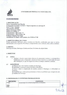Tópicos Especiais em Ontologia II