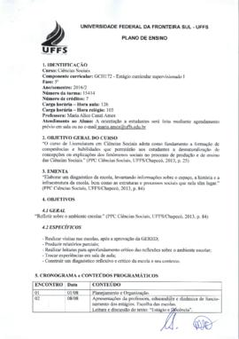 Estágio Curricular Supervisionado I