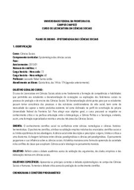 Epistemologia das Ciências Sociais