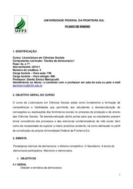 Teorias da Democracia I