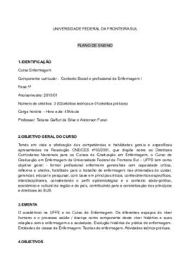 Contexto Social e Profissional da Enfermagem I