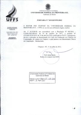 Portaria 765-GR-2012