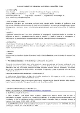 Metodologia da Pesquisa em História