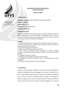 Ação Pedagógica na Educação Infantil