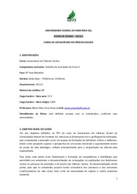 Trabalho de Conclusão de Curso II