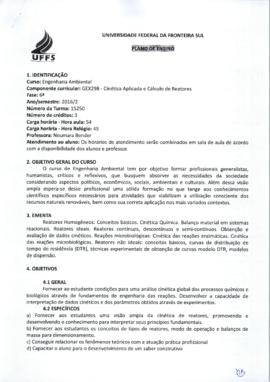 Cinética Aplicada e Cálculo de Reatores