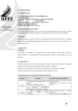 Meio Ambiente, Economia e Sociedade