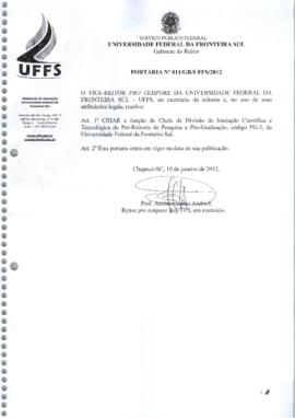 Portaria 011-GR-2012