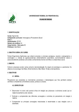 Introdução ao Pensamento Social