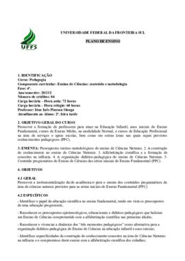 Ensino de Ciências - Conteúdo e Metodologia
