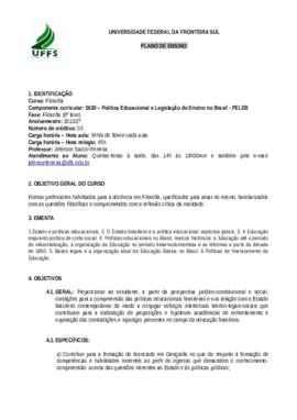 Política Educacional e Legislação do Ensino no Brasil