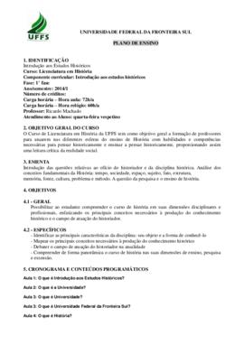 Introdução aos Estudos Históricos