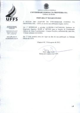 Portaria 921-GR-2012