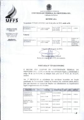 Portaria 727-GR-2012 Retificação