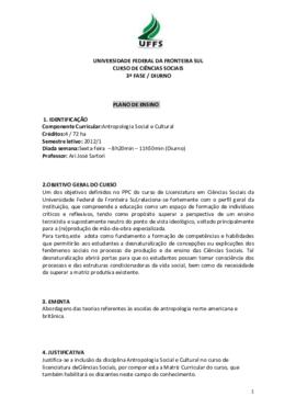 Antropologia Social e Cultural