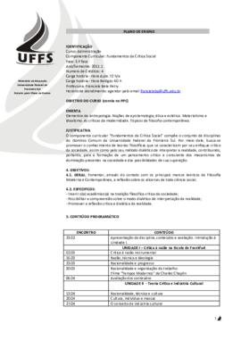 Fundamentos da Crítica Social