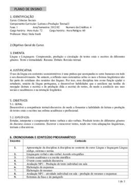 Leitura e Produção Textual I
