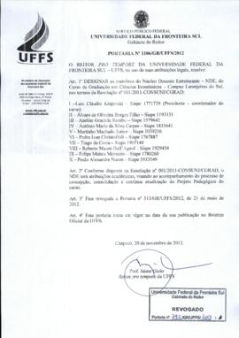Portaria 1106-GR-2012