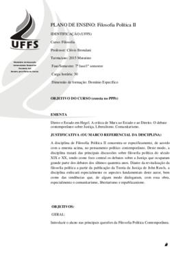 Filosofia Política II