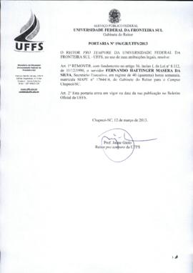 Portaria 196-GR-2013