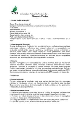Cinética Aplicada e Cálculo de Reatores